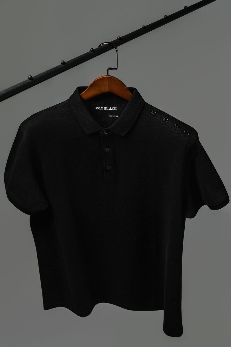 Black  Men's Short Sleeve  Polo Shirt