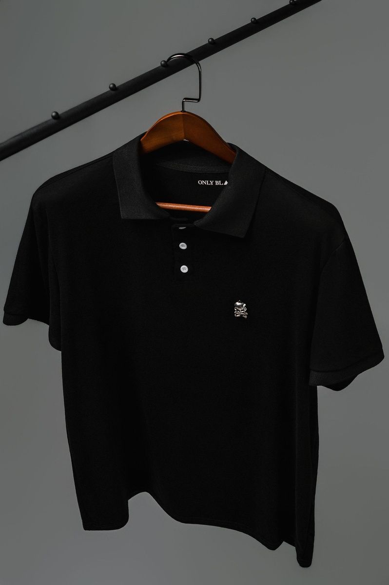 Black Men's Short Sleeve Polo Shirt