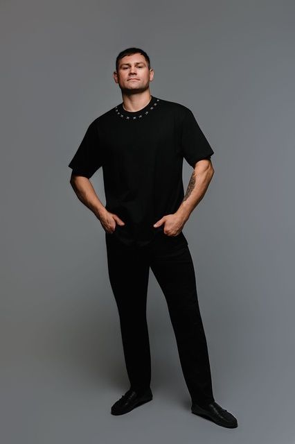 Black Cotton Short Sleeve Half Collar Shirt ,Soft Skin Friendly and Comfortable, XXL