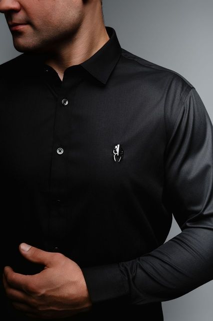 Black Men's Long Sleeve Shirt