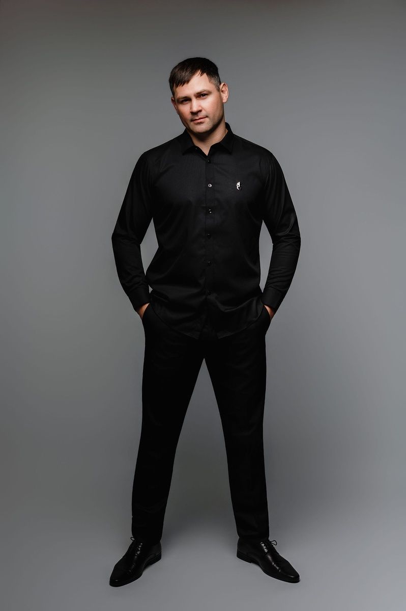 Black Men's Long Sleeve Shirt