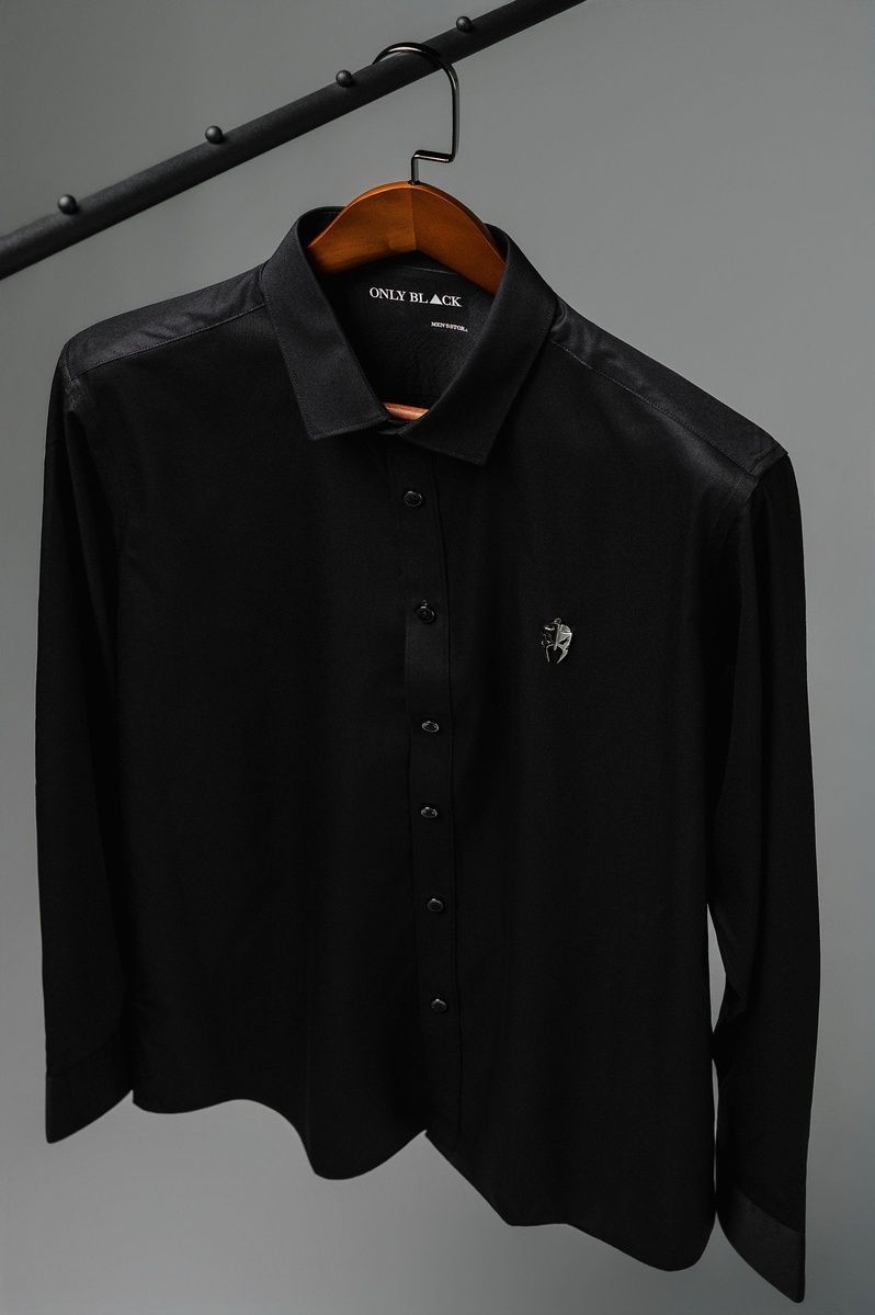 Black Men's Long Sleeve Shirt