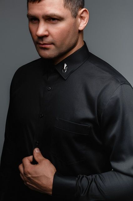 Black Men's Long Sleeve Shirt