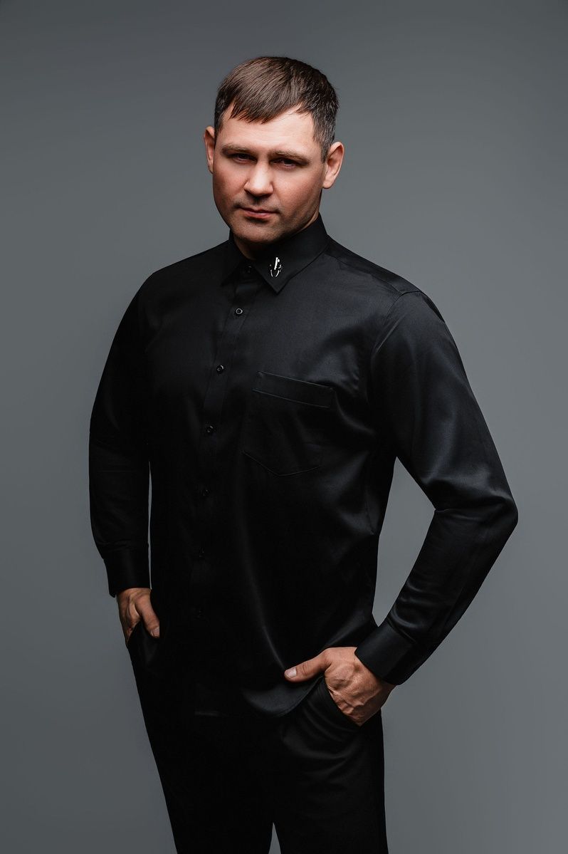 Black Men's Long Sleeve Shirt