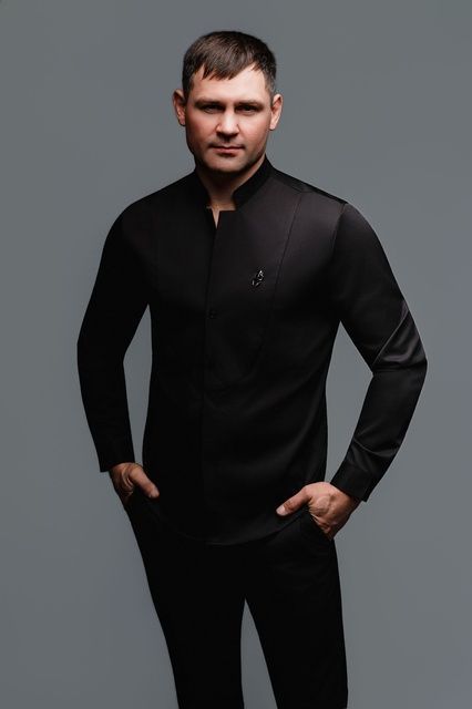 Black Men's Long Sleeve Shirt