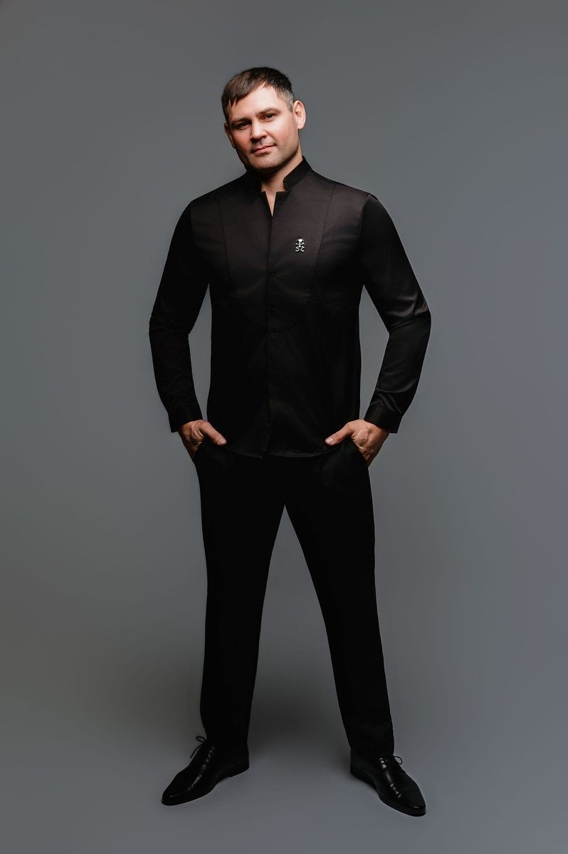 Black Men's Long Sleeve Shirt