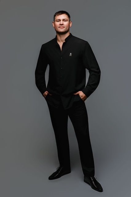 Black Men's Long Sleeve Shirt