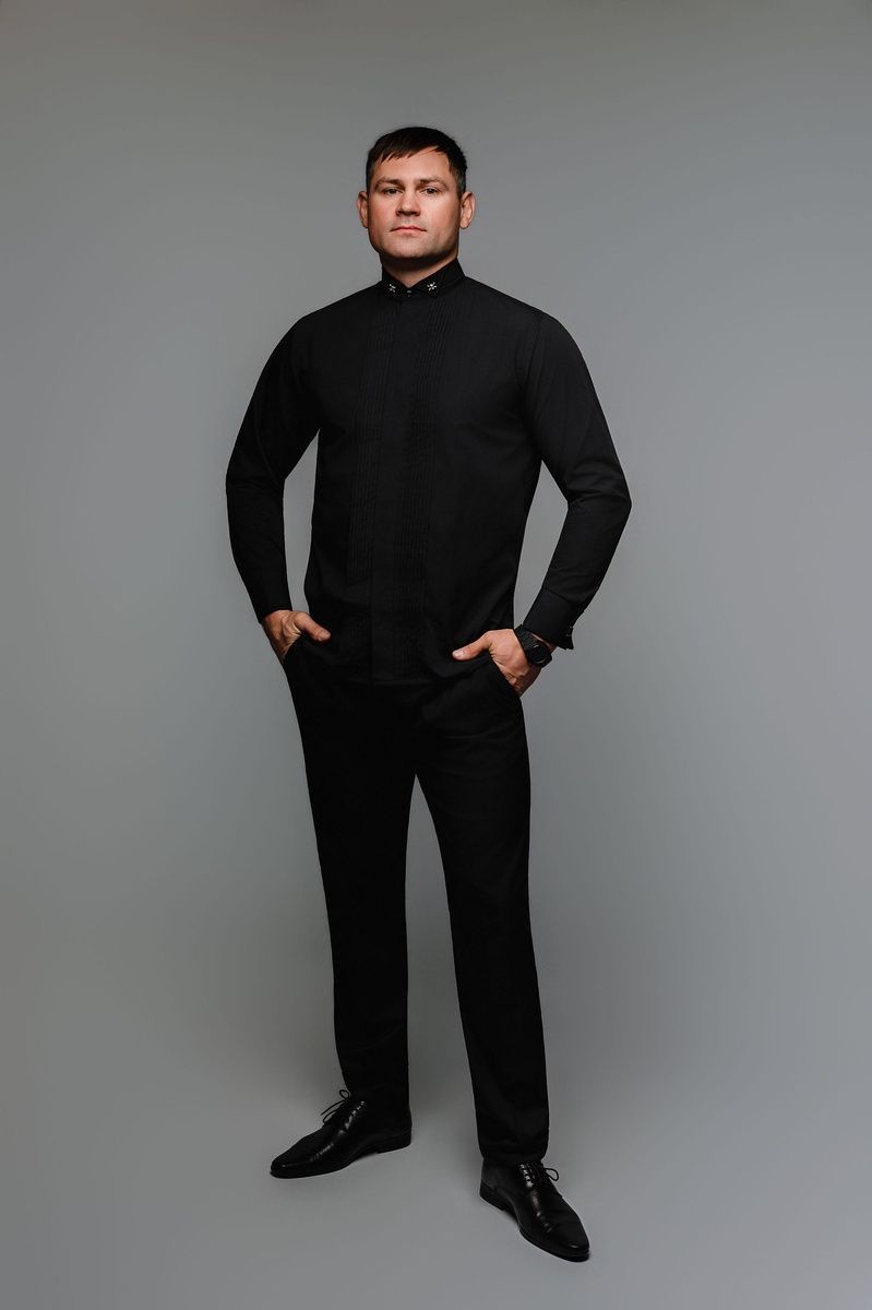 Black Men's Long Sleeve Shirt